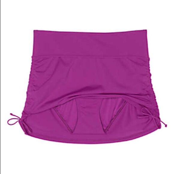 Land’s End Plus Standard size adjust swim skirt bathing suit rose violet Various - Picture 2 of 6